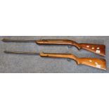 BSA .22 caliber under lever action air rifle (repaired stock). Together with another break action