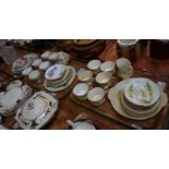 Tray of Royal Albert bone china Daffodil design teaware, together with a tray of Royal Vale floral