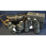 Pair of Mark Scheffel 20 x 50 binoculars in case, together with a pair of Leiberman & Gortz 7 x 35