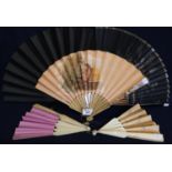 Collection of five assorted painted and printed fans. (B.P. 24% incl. VAT)