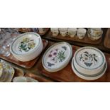 Two trays of Portmeirion 'The Botanic Garden' pottery items to include; various plates and oval