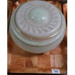 Art Deco design frosted glass ceiling hanging light shade. (B.P. 24% incl. VAT)