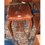 Edwardian mahogany occasional table with under tier on outswept legs. (B.P. 24% incl. VAT)