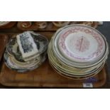 Collection of 19th Century mainly Swansea ship's plates of varying designs, together with other