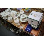 Five trays of Portmeirion Botanic Garden items to include; tureens, jugs, pair of baluster vases,