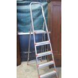 Modern aluminium folding Leifheit ladder. (B.P. 24% incl. VAT)