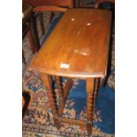 Early 20th Century oak barley twist gate legged table. (B.P. 24% incl. VAT)