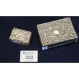 Two silver matchbox covers, large and small. (B.P. 24% incl. VAT)