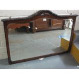 Edwardian walnut framed bevel plate over mantel mirror. (B.P. 24% incl. VAT)