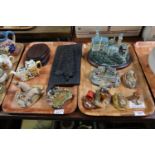 Two trays of modern collectables to include; Lenox great castles of the world sculpture, Danbury