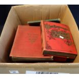 Box with all world selection of stamps in various old albums. Many 100's wide range of countries.