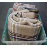 Three similar vintage check woollen blankets. (3) (B.P. 24% incl. VAT)