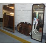 Collection of four mirrors of varying forms including; two Art Deco frameless mirrors. (4) (B.P. 24%