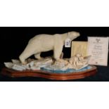 Border Fine Arts 'Arctic Adventure' polar bear and cubs, no. 622 of a limited edition of 850 pieces,