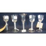 Five Georgian double air twist stem wine glasses(5) (B.P. 24% incl. VAT)
