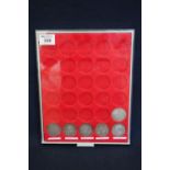 Collection of six GB crowns 1762-1845. Lindner perspex covered tray. (6 coins) (B.P. 24% incl. VAT)