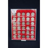 Tray of GB half crowns 1819-1902. In Lindner perspex covered display tray. (30) (B.P. 24% incl. VAT)