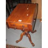Victorian mahogany ladies work table on four shaped legs and scrolled feet. (B.P. 24% incl. VAT)