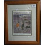 Small framed cartoon print 'You've lost yer 'orse, you've lost yer 'unt and you've lost er way', '