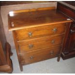 Mid Century straight front bedroom chest of three drawers on stile feet. (B.P. 24% incl. VAT)