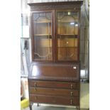 Edwardian mahogany astragal glazed two stage bureau bookcase. (B.P. 24% incl. VAT)