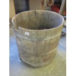 Rustic and distressed oak coopered barrel. (B.P. 24% incl. VAT)