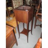 Edwardian mahogany jardiniere stand with under tier on splay legs. (B.P. 24% incl. VAT)