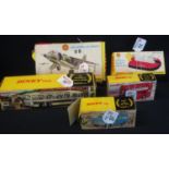 A collection of five vintage Dinky diecast vehicles in their original boxes to include; 407 Ford