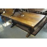 17th Century style oak refectory type table. 20th Century. (B.P. 21% + VAT)