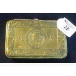 First World War period 'Princess Mary's' brass cigarette box, Christmas 1914. (B.P. 21% + VAT)