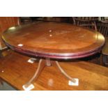 19th Century style mahogany oval coffee or side table on quatreform base. (B.P. 21% + VAT)