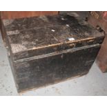 19th Century stained silver chest, the interior with fitted compartments having metal mounts and