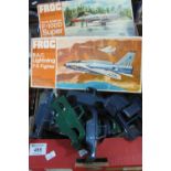 Box of model kits, toys etc, to include; Frog 1:72 model assembly kits including a Lightning F-6