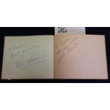An autograph album containing TV and theatre personalities autographs including; Bob Monkhouse,