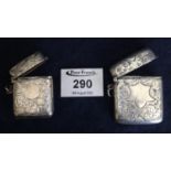 Two silver vesta cases. (B.P. 21% + VAT)