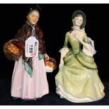 Royal Doulton bone china figurines; 'The Orange lady' HN1759 and 'Sandra' HN2401. (B.P. 21% + VAT)