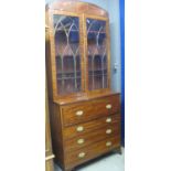 19th Century mahogany two stage astragal glazed secretaire bookcase. (B.P. 21% + VAT) Very