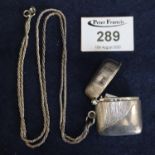 Silver vesta case on chain. (B.P. 21% + VAT)