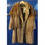 Vintage mink fur coat and a vintage mink fur stole by Stephen Dattner. (2) (B.P. 21% + VAT)