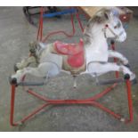 Child's vintage metal Mobo rocking horse on tubular spring frame. (B.P. 21% + VAT)