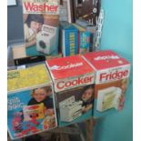 Collection of Casdon child's boxed white good toys to include; cooker, fridge, washer etc.