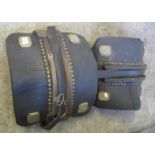 A pair of vintage leather and brass mounted saddle jacks. (2) (B.P. 21% + VAT)