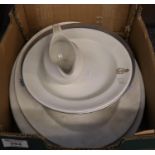 Box of assorted items to include; Argentine navy meal plate, Maddock hotel ware, jug and oval meat