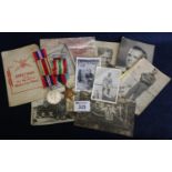 Second World War and other ephemera to include; photographs, Christmas 1943 greetings card and two