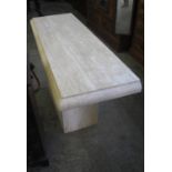 White Italian marble contemporary pedestal side or console table. (B.P. 21% + VAT)