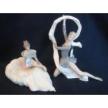 Two Nao porcelain Spanish ballet dancers, one seated. (2) (B.P. 21% + VAT)
