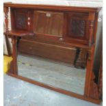 Edwardian carved mahogany over mantel mirror. (B.P. 21% + VAT)