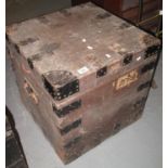 19th Century stained silver chest, the interior with fitted compartments having metal mounts and