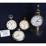 Collection of assorted, plated pocket watches to include; Dumas British military pocket watch,