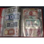 An album of assorted bank notes, various to include; Malta, Cuba, West Indies, Burma, Solomon